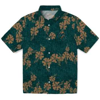 coastal carolina chanticleers hibiscus petals green hawaiian shirts best selling