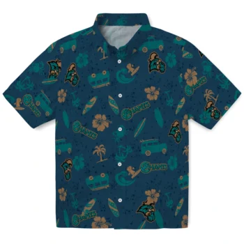 coastal carolina chanticleers beach vibe navy hawaiian shirts best selling