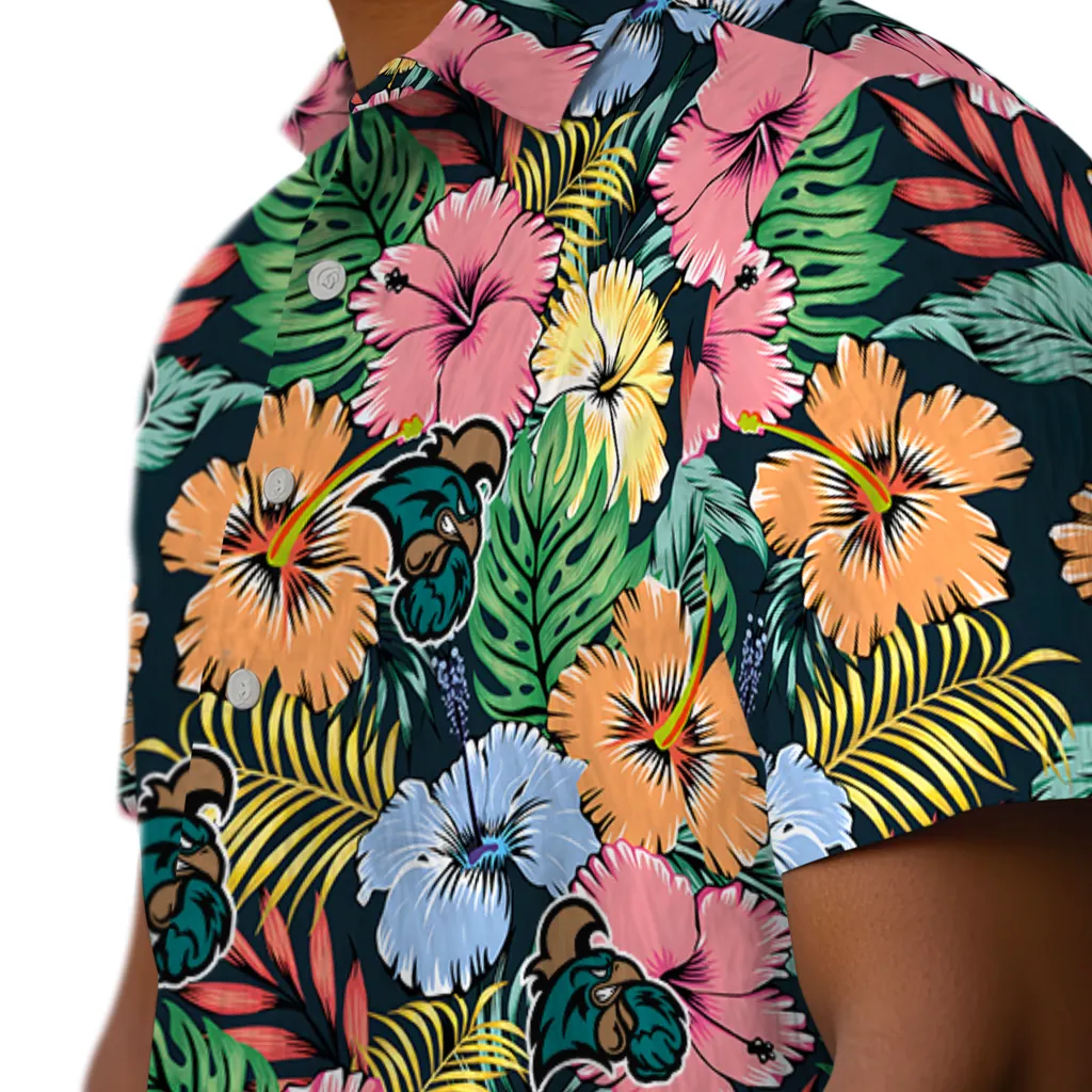 Coastal Carolina Chanticleers Hawaiian Shirt - Brilliant Hibiscus Garden coastal carolina chanticleers brilliant hibiscus garden hawaiian shirts trendy