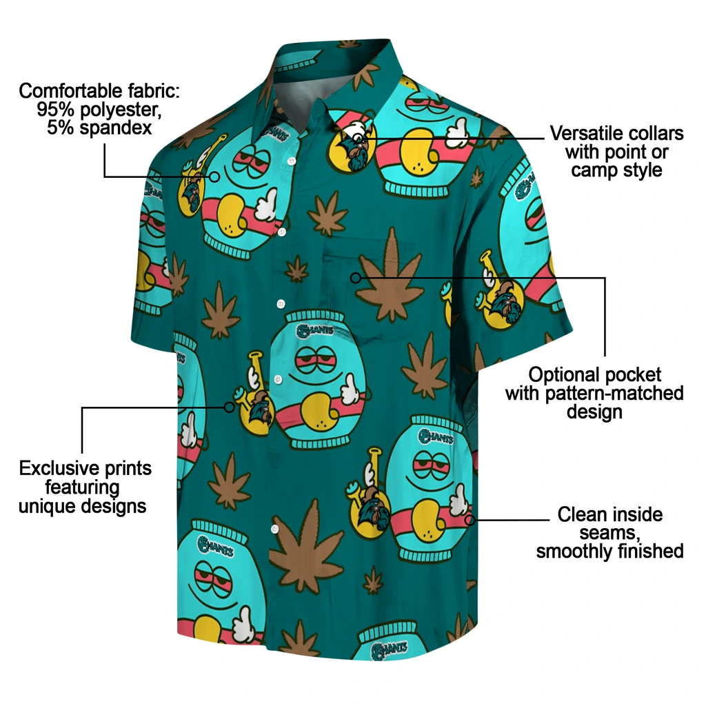 Coastal Carolina Chanticleers Hawaiian Shirt - Chill Vibe coastal carolina chanticleers bong smile green hawaiian shirts new arrival