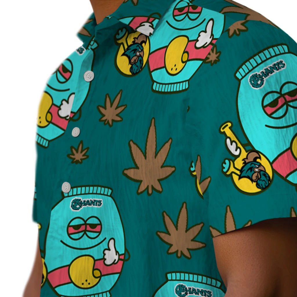 Coastal Carolina Chanticleers Hawaiian Shirt - Chill Vibe coastal carolina chanticleers bong smile green hawaiian shirts trendy