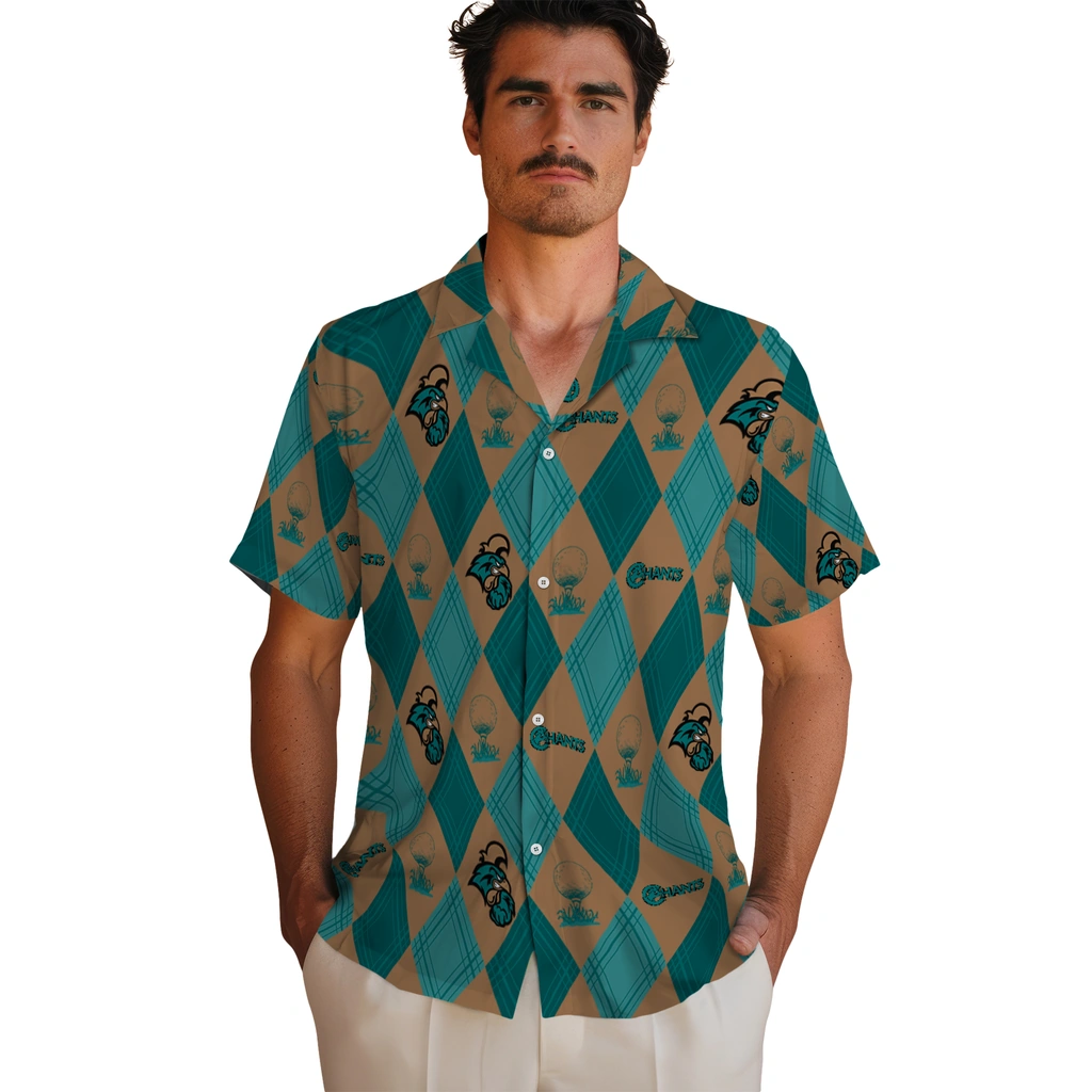 Coastal Carolina Chanticleers Hawaiian Shirt - Golfing Plaid coastal carolina chanticleers balloon plaid green hawaiian shirts fashion forward