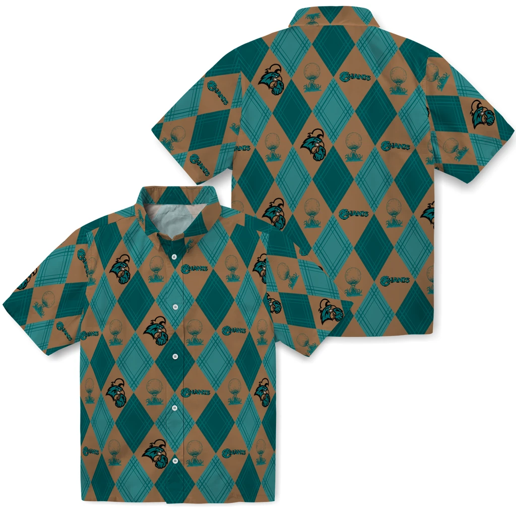Coastal Carolina Chanticleers Hawaiian Shirt - Golfing Plaid coastal carolina chanticleers balloon plaid green hawaiian shirts high quality
