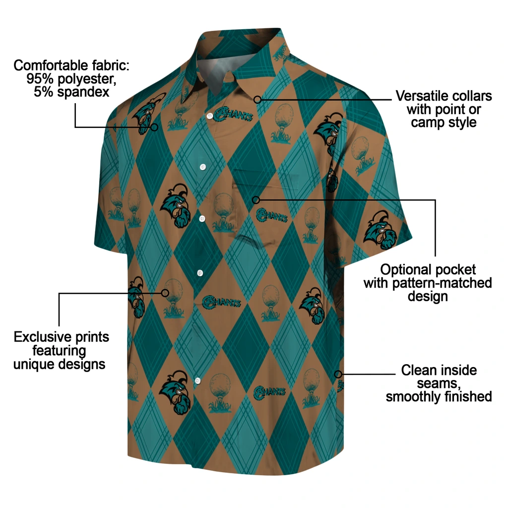 Coastal Carolina Chanticleers Hawaiian Shirt - Golfing Plaid coastal carolina chanticleers balloon plaid green hawaiian shirts new arrival
