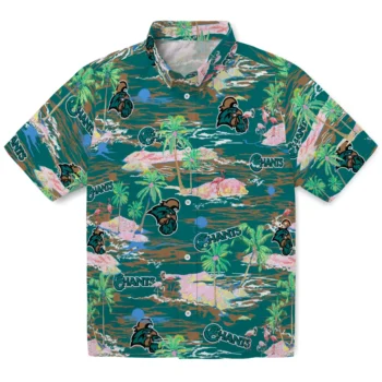 coastal carolina chanticleers flamingo retreat green hawaiian shirts best selling