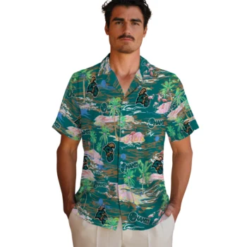coastal carolina chanticleers flamingo retreat green hawaiian shirts fashion forward