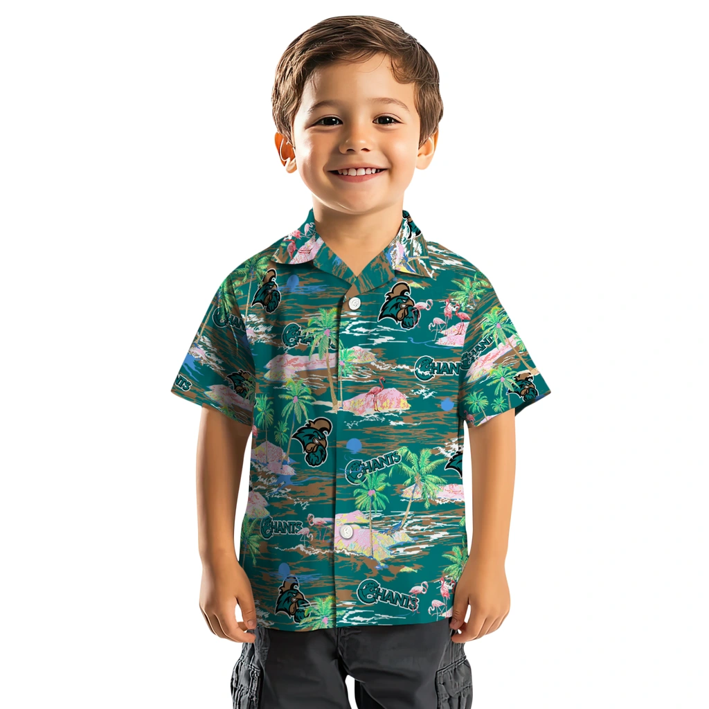 Coastal Carolina Chanticleers Hawaiian Shirt - Hawaii Island coastal carolina chanticleers flamingo retreat green hawaiian shirts top rated