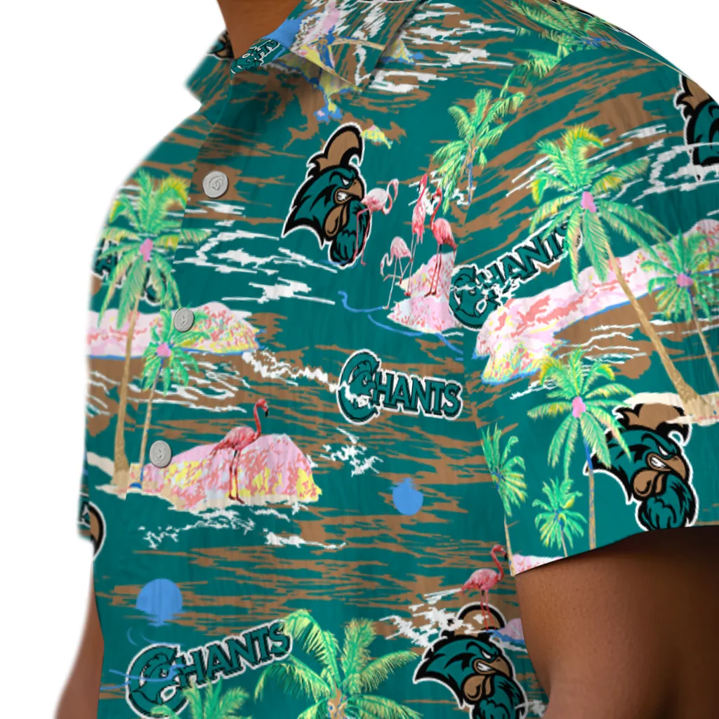 Coastal Carolina Chanticleers Hawaiian Shirt - Hawaii Island coastal carolina chanticleers flamingo retreat green hawaiian shirts trendy