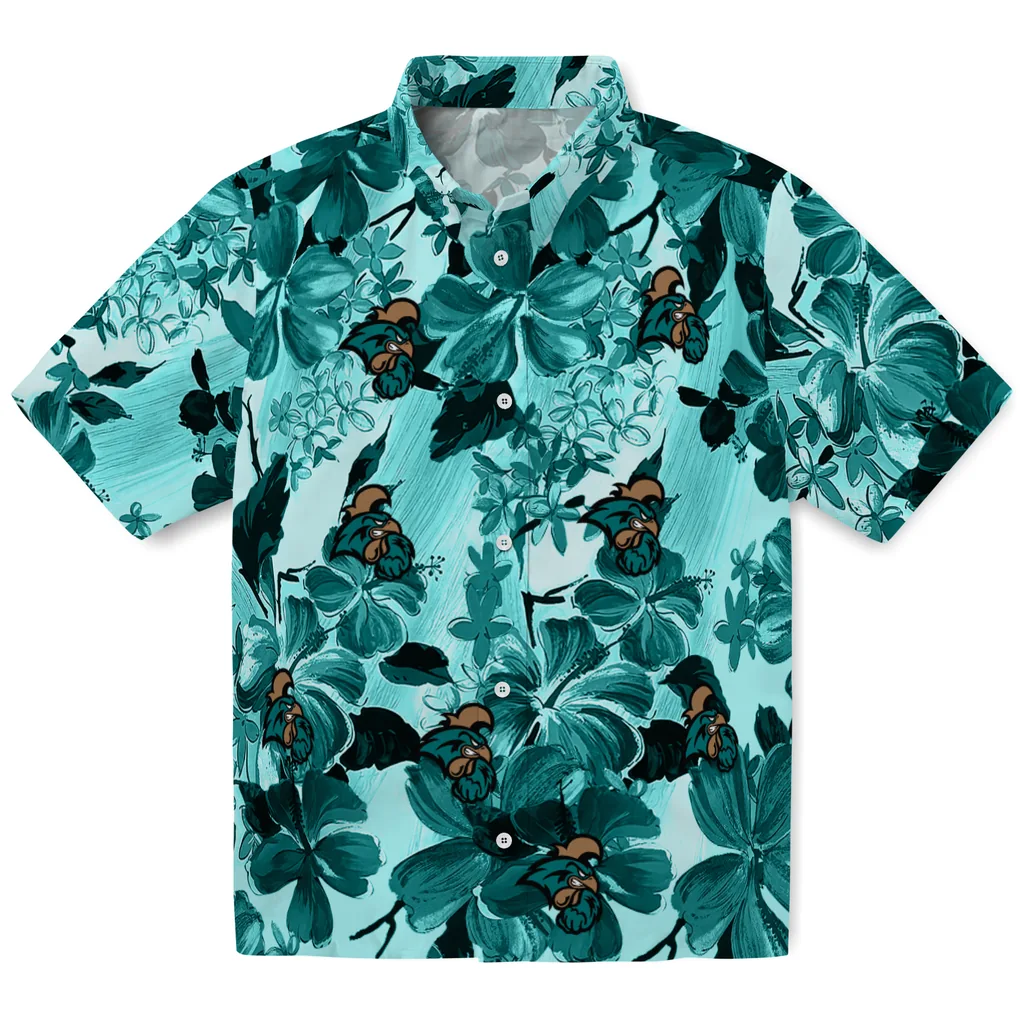 Coastal Carolina Chanticleers Hawaiian Shirt - Hibiscus Arrangement coastal carolina chanticleers hibiscus arrangement green hawaiian shirts best selling