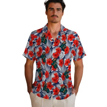coastal carolina chanticleers hibiscus fiesta red royal blue hawaiian shirts fashion forward