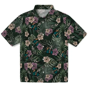 coastal carolina chanticleers hibiscus leaves pattern green hawaiian shirts best selling