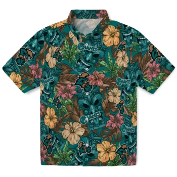 coastal carolina chanticleers tiki jungle green hawaiian shirts best selling