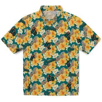 coastal carolina chanticleers hibiscus tropics green yellow hawaiian shirts best selling