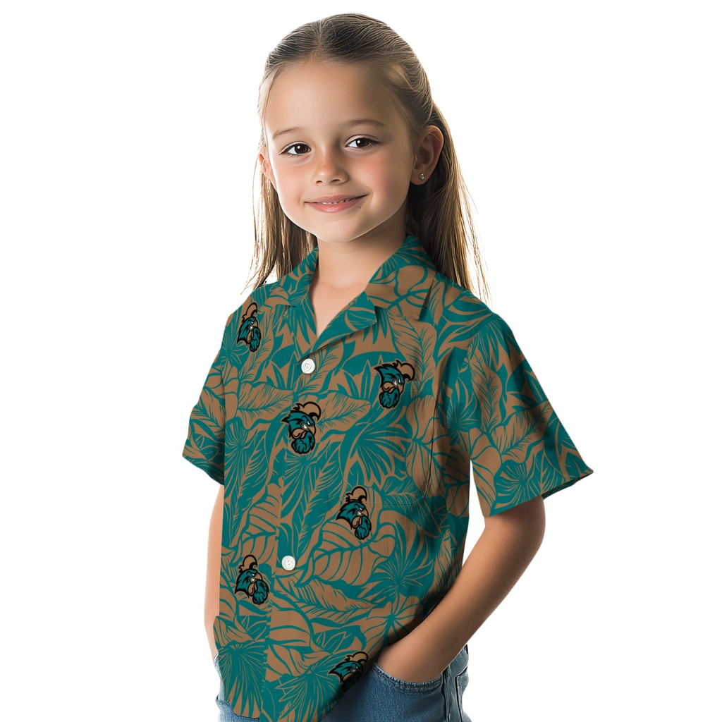 Coastal Carolina Chanticleers Hawaiian Shirt - Monstera Layer coastal carolina chanticleers monstera layer green hawaiian shirts premium grade