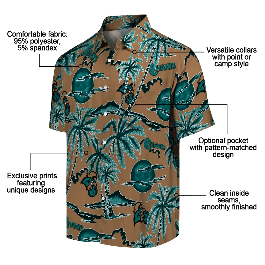 Coastal Carolina Chanticleers Hawaiian Shirt - Palm Sunset coastal carolina chanticleers palm sunset hawaiian shirts new arrival