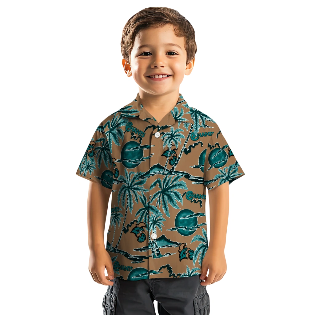 Coastal Carolina Chanticleers Hawaiian Shirt - Palm Sunset coastal carolina chanticleers palm sunset hawaiian shirts top rated