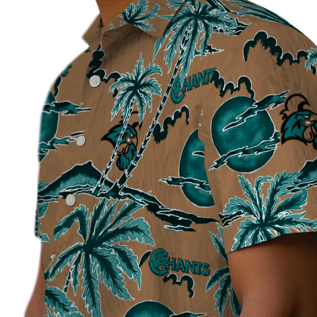 Coastal Carolina Chanticleers Hawaiian Shirt - Palm Sunset coastal carolina chanticleers palm sunset hawaiian shirts trendy