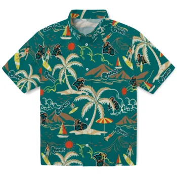 coastal carolina chanticleers palm tree island green hawaiian shirts best selling