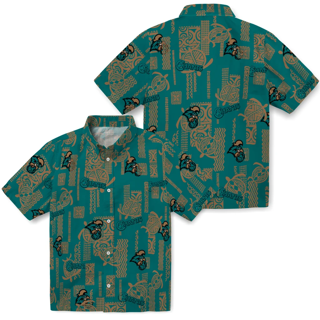 Coastal Carolina Chanticleers Hawaiian Shirt - Turtle Lines coastal carolina chanticleers turtle lines green hawaiian shirts high quality