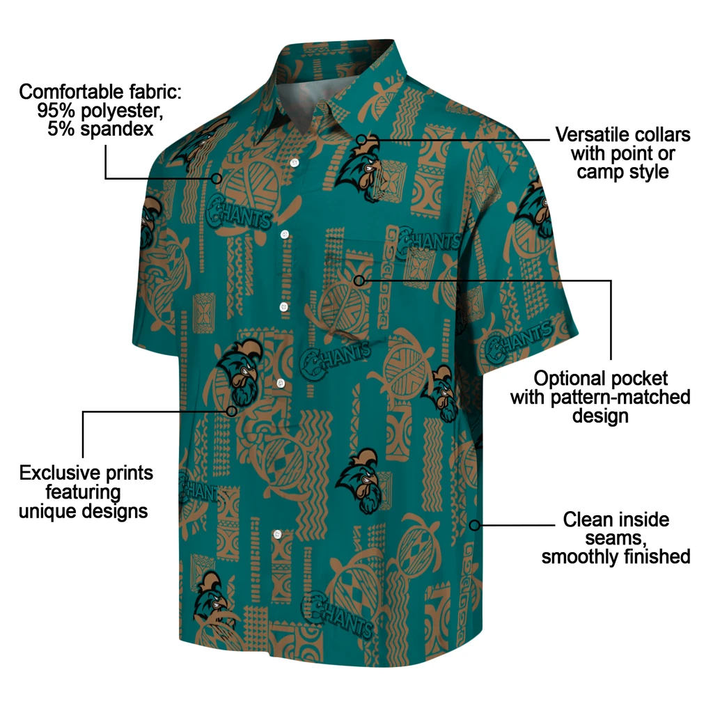 Coastal Carolina Chanticleers Hawaiian Shirt - Turtle Lines coastal carolina chanticleers turtle lines green hawaiian shirts new arrival