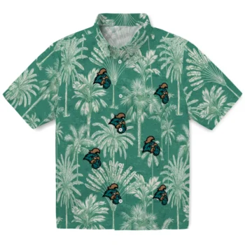 coastal carolina chanticleers palm shadows green hawaiian shirts best selling