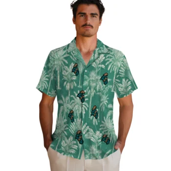 coastal carolina chanticleers palm shadows green hawaiian shirts fashion forward