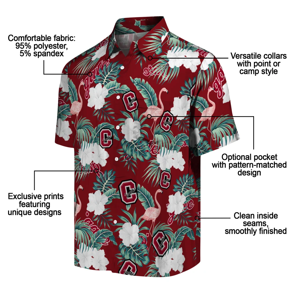 Colgate Raiders Hawaiian Shirt - Flamingo and Hibiscus colgate raiders flamingo palms maroon hawaiian shirts new arrival