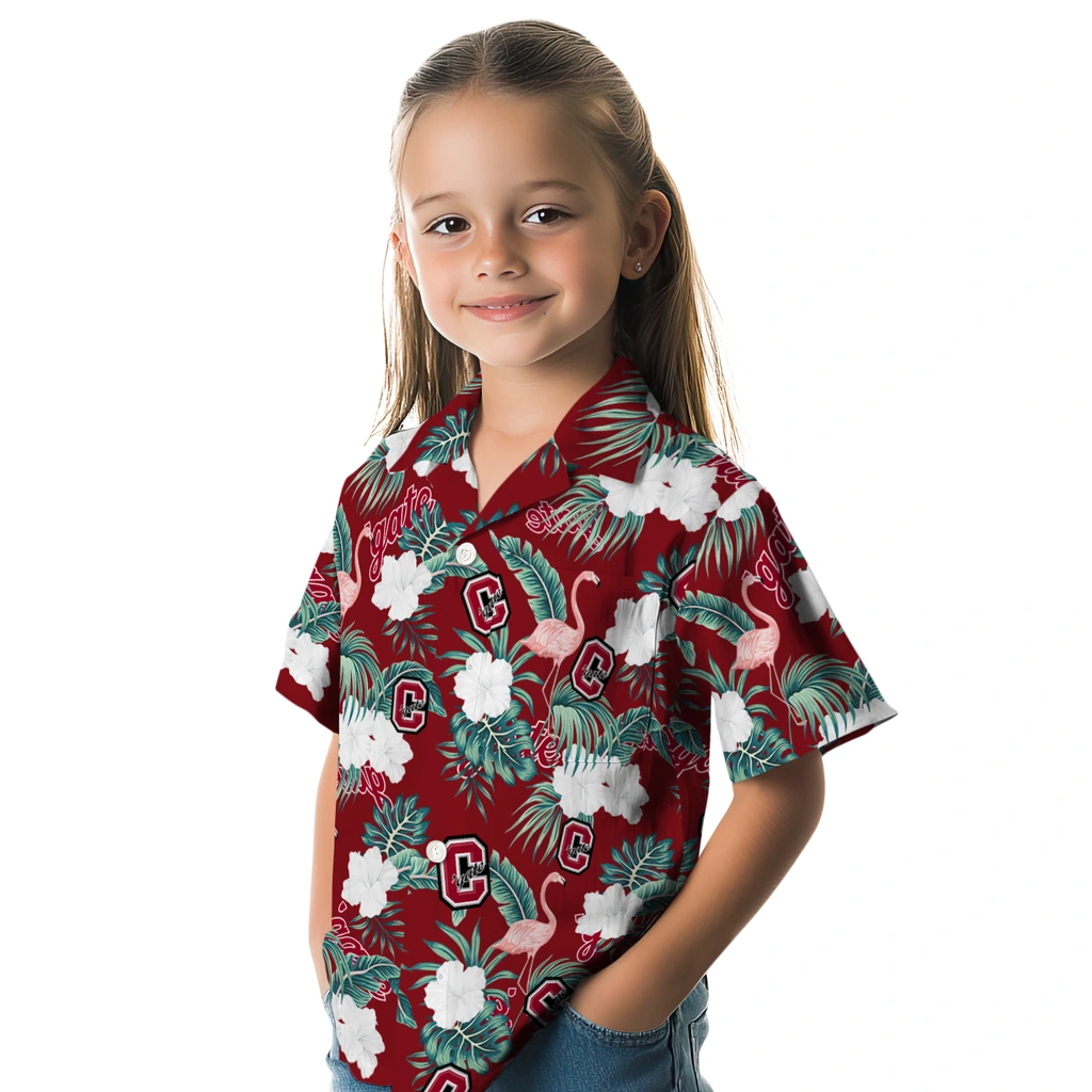 Colgate Raiders Hawaiian Shirt - Flamingo and Hibiscus colgate raiders flamingo palms maroon hawaiian shirts premium grade