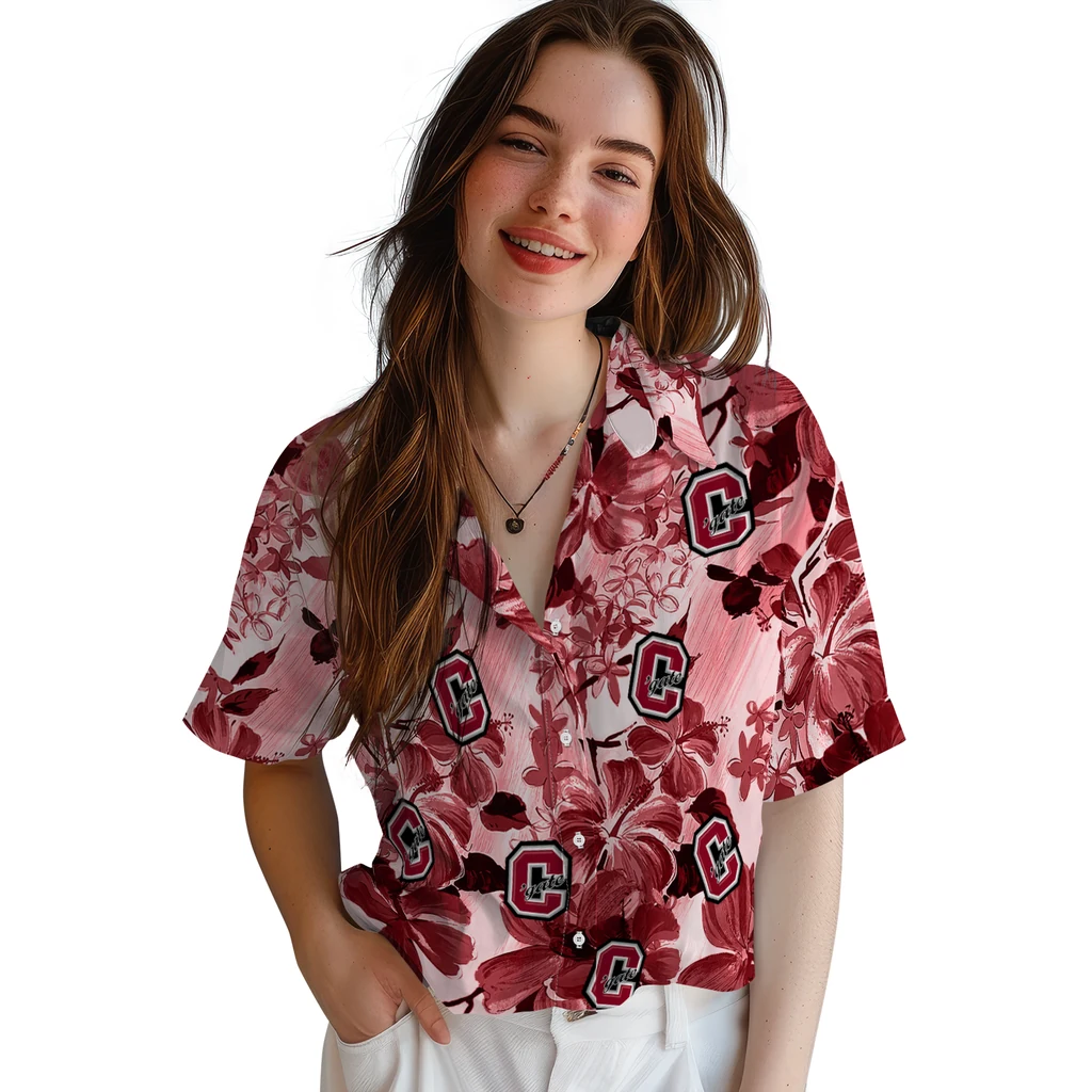 Colgate Raiders Hawaiian Shirt - Hibiscus Arrangement colgate raiders hibiscus arrangement maroon hawaiian shirts latest model