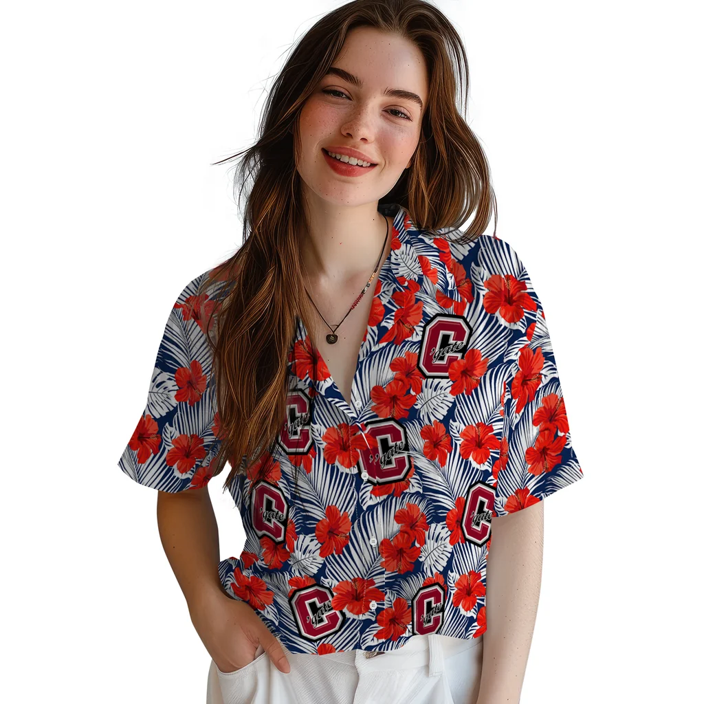 Colgate Raiders Hawaiian Shirt - Hibiscus Fiesta colgate raiders hibiscus fiesta red royal blue hawaiian shirts latest model