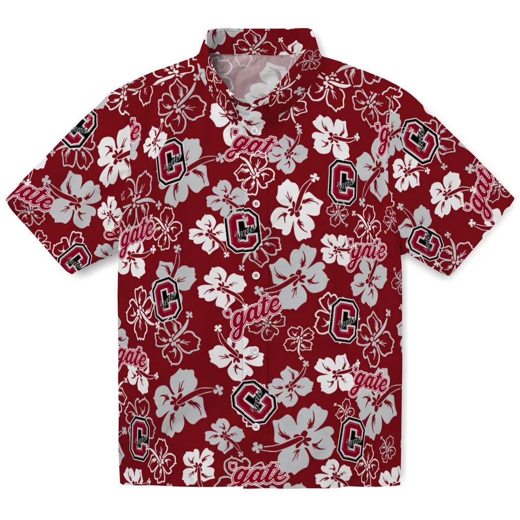 Colgate Raiders Hawaiian Shirt - Hibiscus Flower Design colgate raiders hibiscus bloom maroon hawaiian shirts best selling