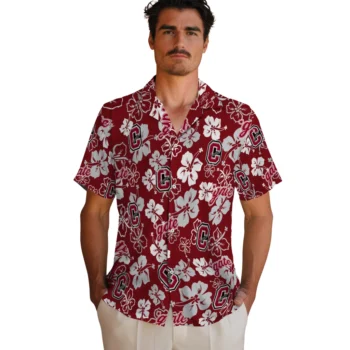 colgate raiders hibiscus bloom maroon hawaiian shirts fashion forward