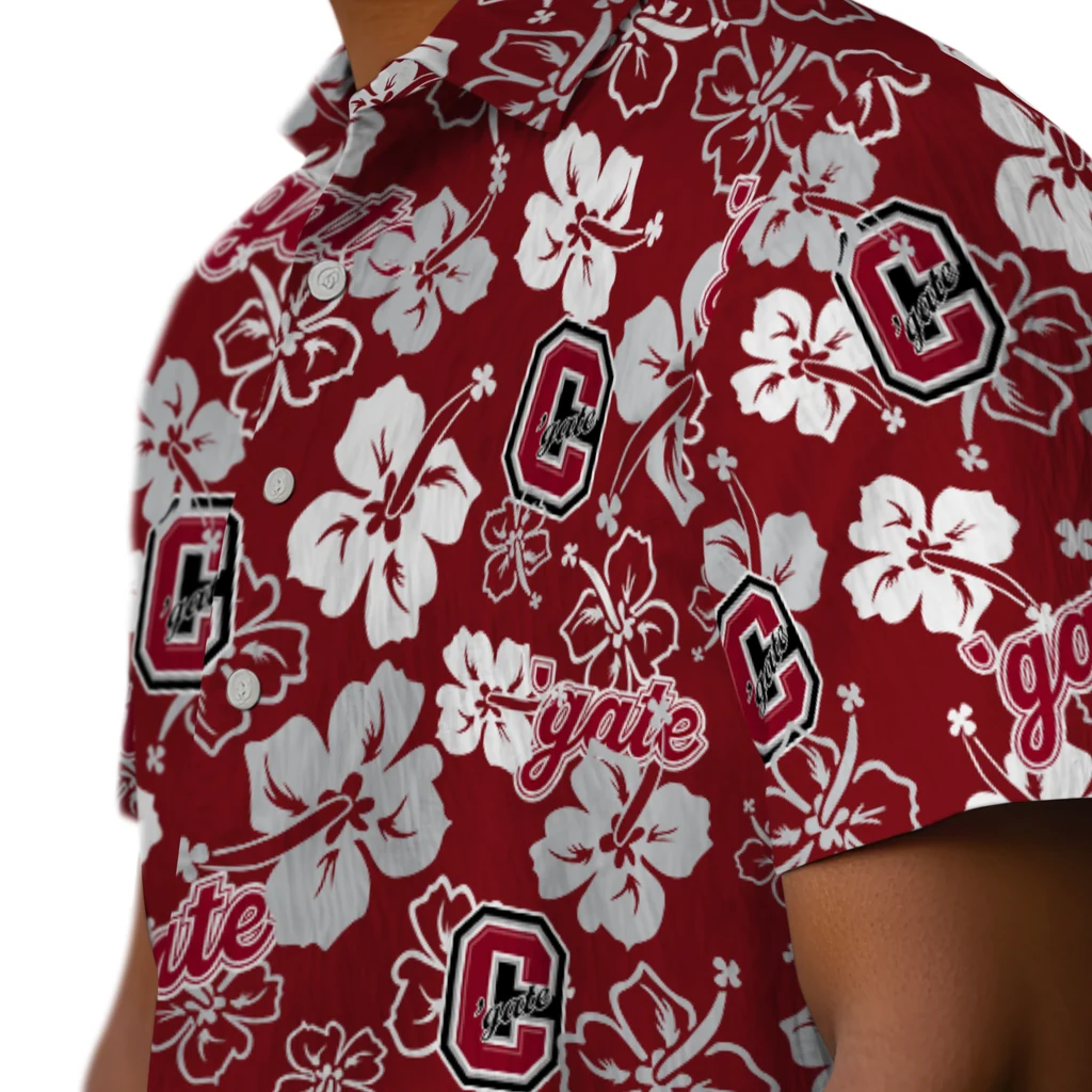 Colgate Raiders Hawaiian Shirt - Hibiscus Flower Design colgate raiders hibiscus bloom maroon hawaiian shirts trendy