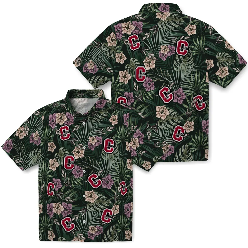 Colgate Raiders Hawaiian Shirt - Hibiscus Leaves Pattern colgate raiders hibiscus leaves pattern green hawaiian shirts high quality