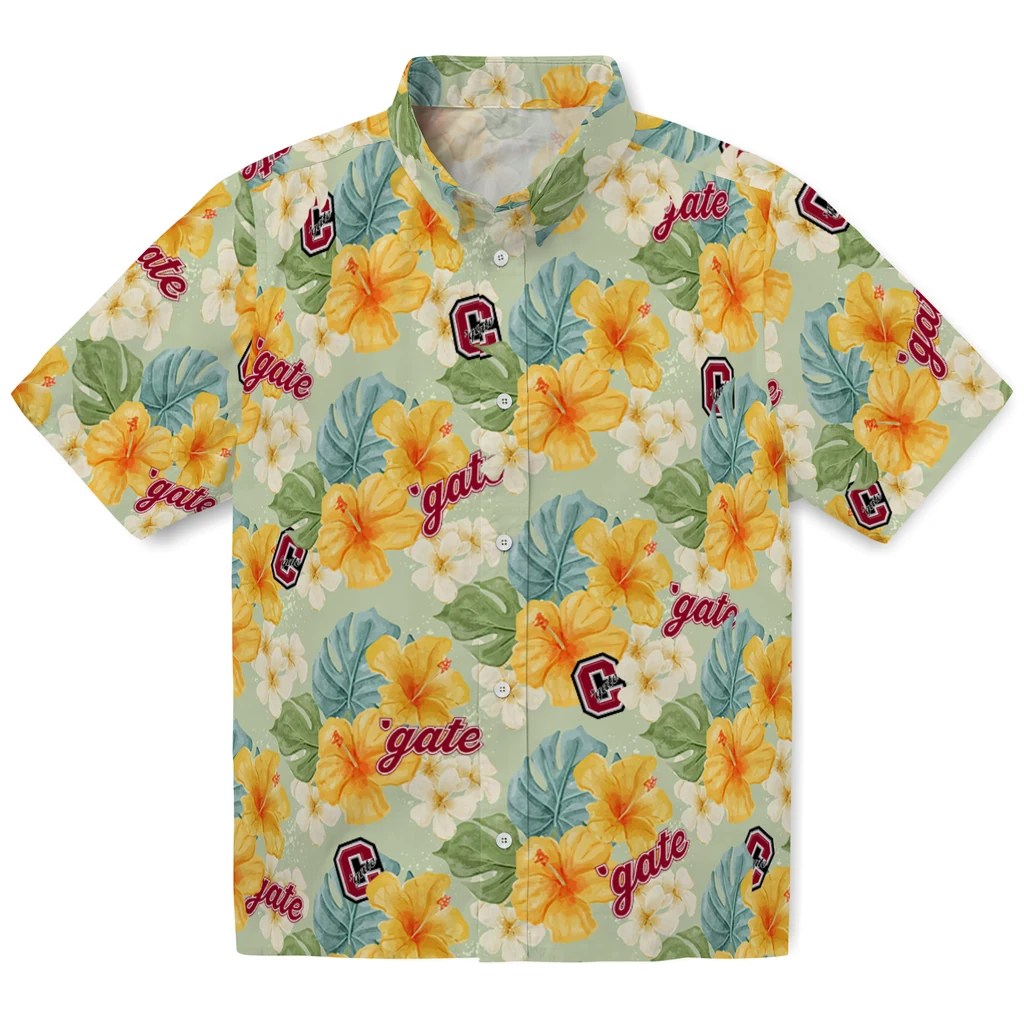 Colgate Raiders Hawaiian Shirt - Hibiscus Mood colgate raiders hibiscus mood pale lime yellow hawaiian shirts best selling