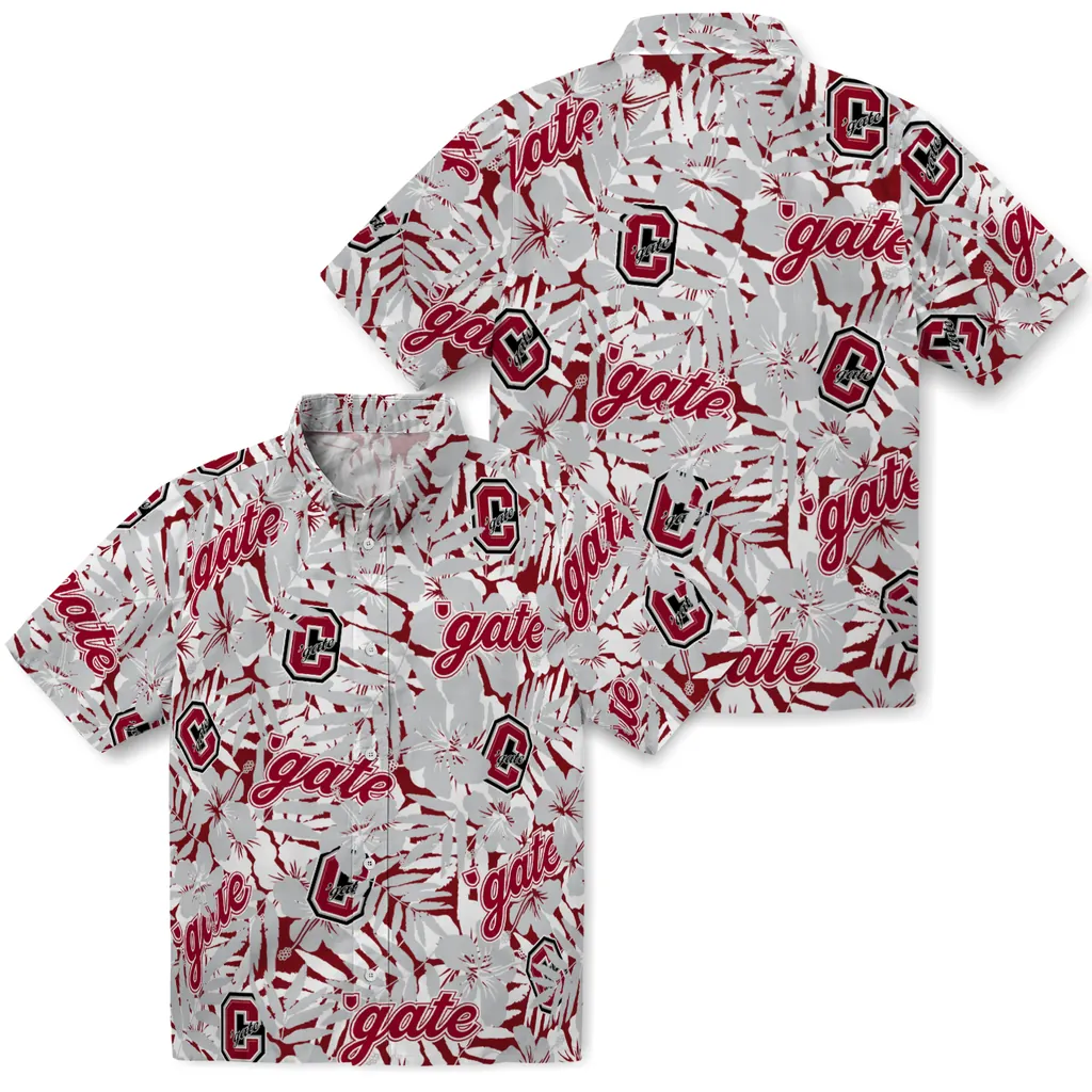 Colgate Raiders Hawaiian Shirt - Hibiscus Overlay colgate raiders hibiscus overlay hawaiian shirts high quality