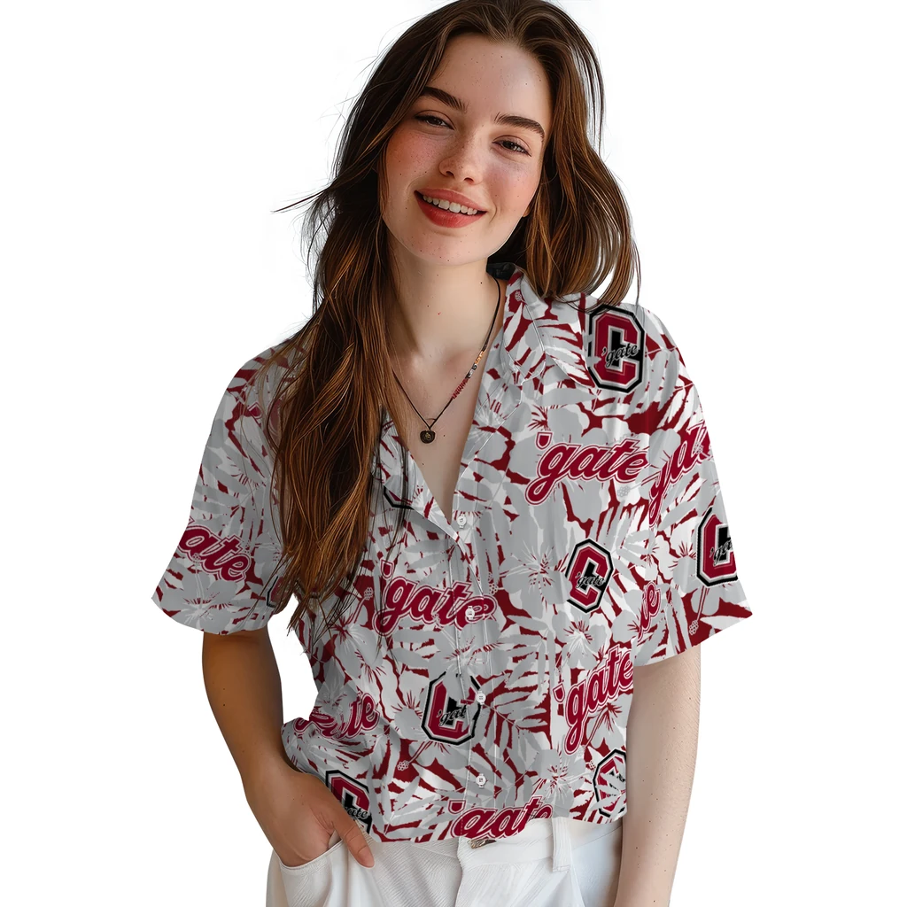 Colgate Raiders Hawaiian Shirt - Hibiscus Overlay colgate raiders hibiscus overlay hawaiian shirts latest model