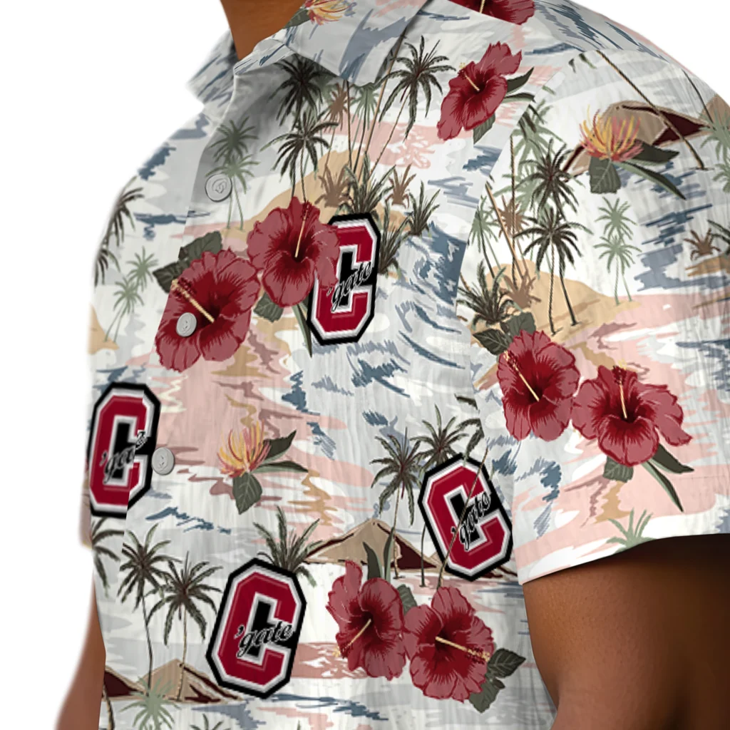 Colgate Raiders Hawaiian Shirt - Hibiscus Seaside colgate raiders hibiscus seaside white hawaiian shirts trendy