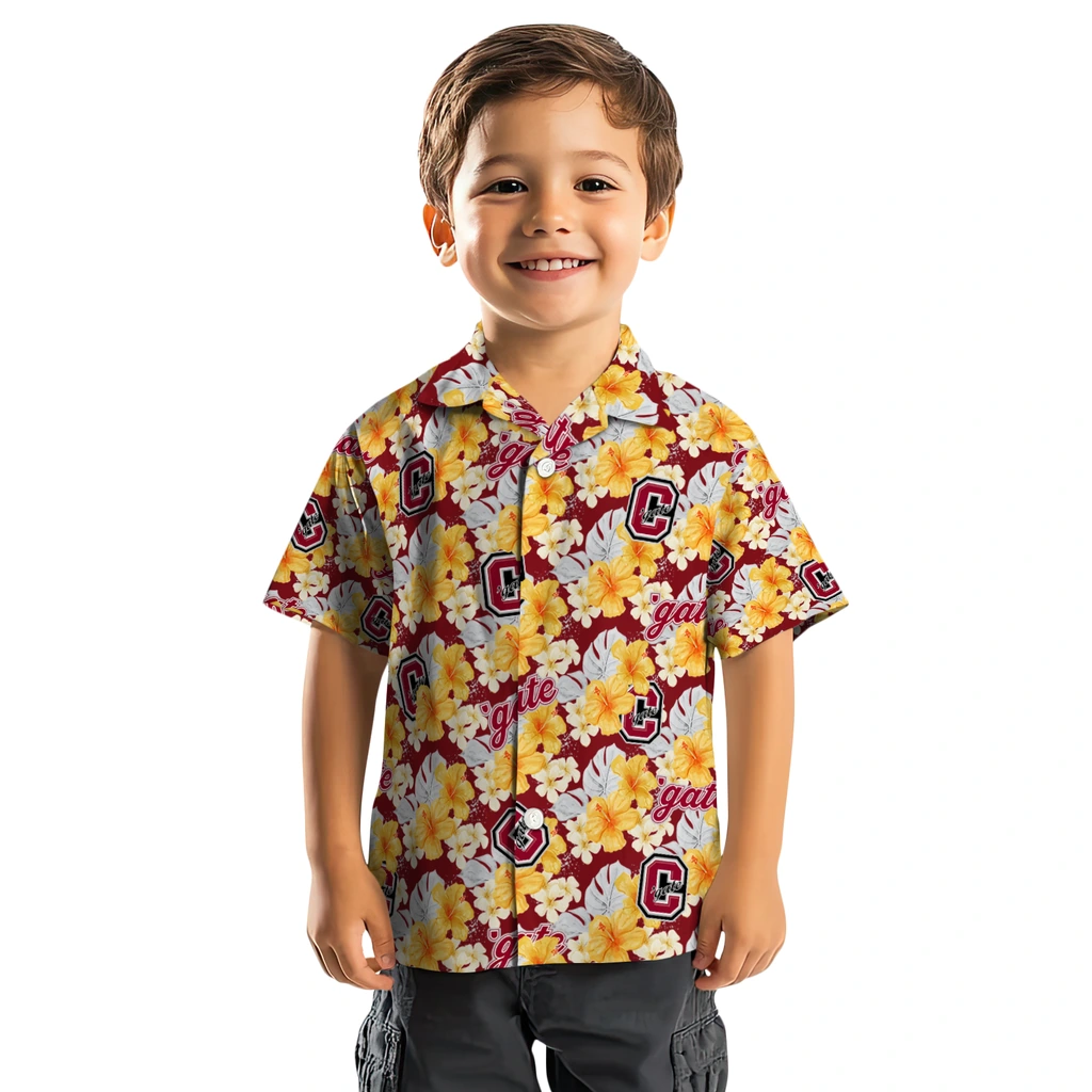 Colgate Raiders Hawaiian Shirt - Hibiscus Tropics colgate raiders hibiscus tropics maroon yellow hawaiian shirts top rated