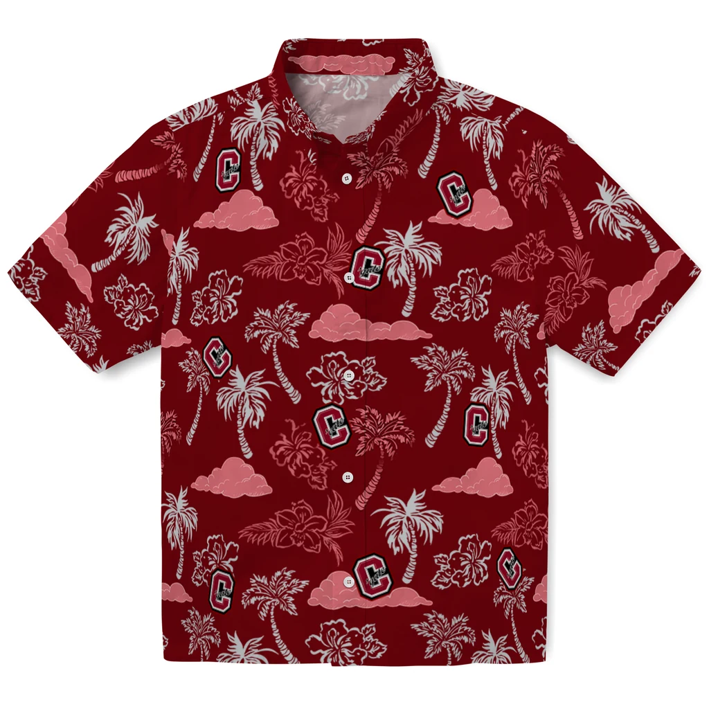 Colgate Raiders Hawaiian Shirt - Palm And Clouds colgate raiders palm and clouds maroon hawaiian shirts best selling