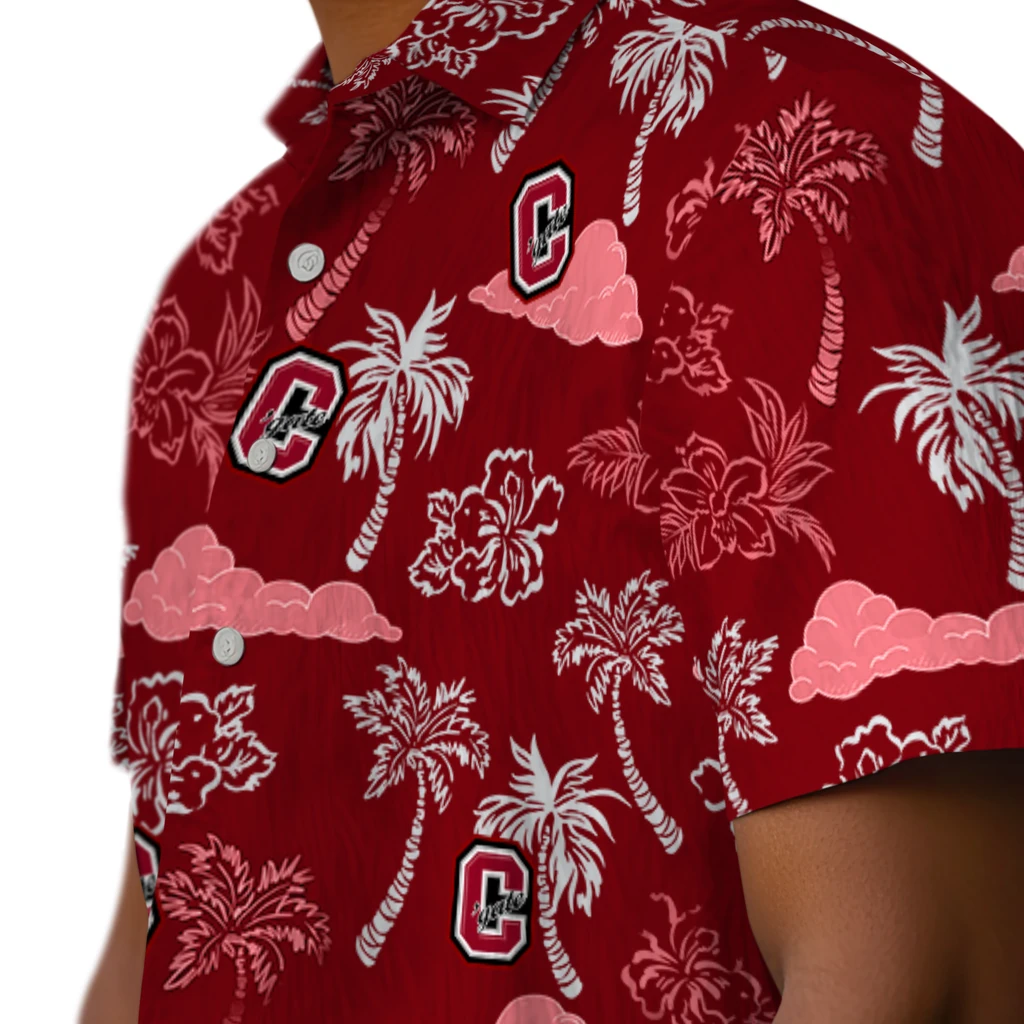 Colgate Raiders Hawaiian Shirt - Palm And Clouds colgate raiders palm and clouds maroon hawaiian shirts trendy