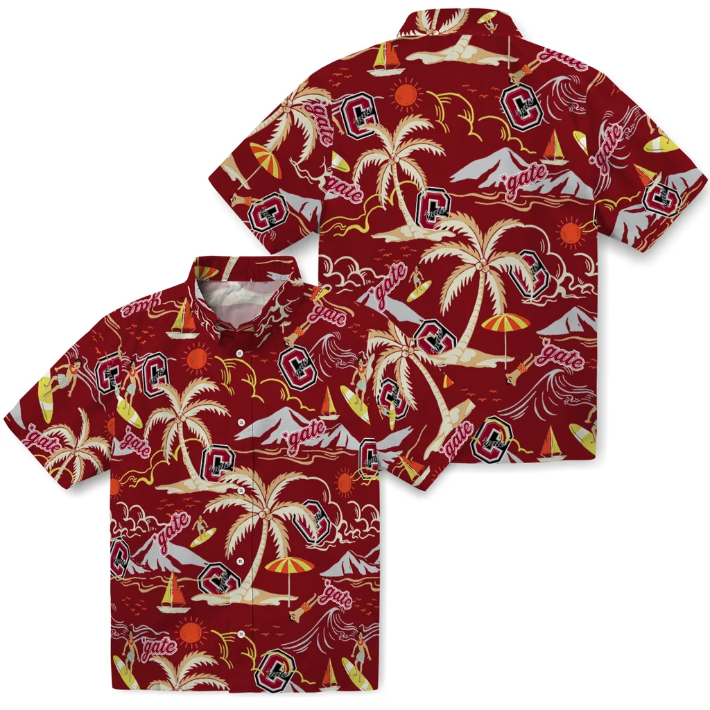 Colgate Raiders Hawaiian Shirt - Palm Tree Island colgate raiders palm tree island maroon hawaiian shirts high quality
