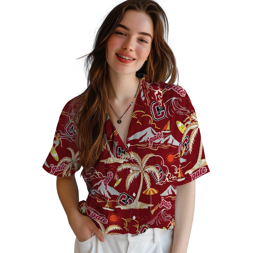 Colgate Raiders Hawaiian Shirt - Palm Tree Island colgate raiders palm tree island maroon hawaiian shirts latest model