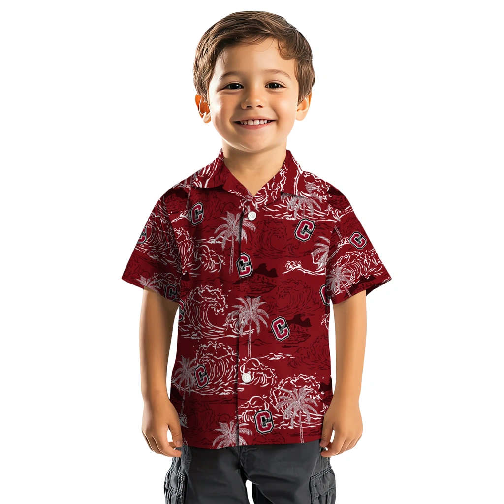 Colgate Raiders Hawaiian Shirt - Wave Palm colgate raiders wave palm maroon hawaiian shirts top rated