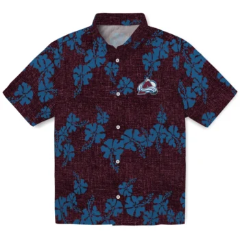 colorado avalanche hibiscus petals burgundy hawaiian shirts best selling
