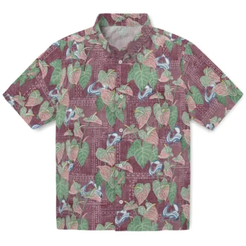 colorado avalanche anthurium overlay burgundy hawaiian shirts best selling