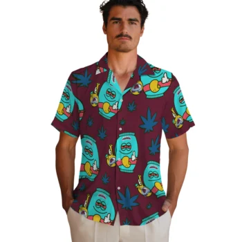 colorado avalanche bong smile burgundy hawaiian shirts fashion forward