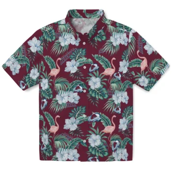 colorado avalanche flamingo palms burgundy hawaiian shirts best selling