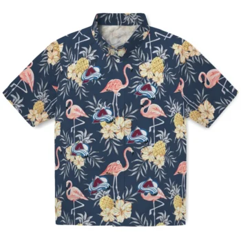 colorado avalanche flamingo hibiscus navy hawaiian shirts best selling