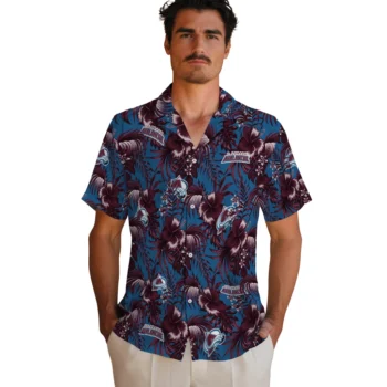 colorado avalanche hibiscus exotic burgundy hawaiian shirts fashion forward